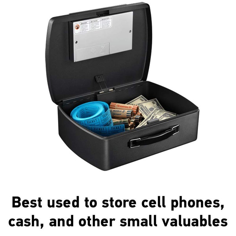 SentrySafe Portable Black Safe Box with Digital Keypad Lock, Small Steel Travel Safe with Carrying Handle for Money, Passport, 0.21 Cubic Feet, 4.4 x 13 x 10 Inches, P021E - Image 3